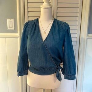 Madewell XS Denim wrap blouse.